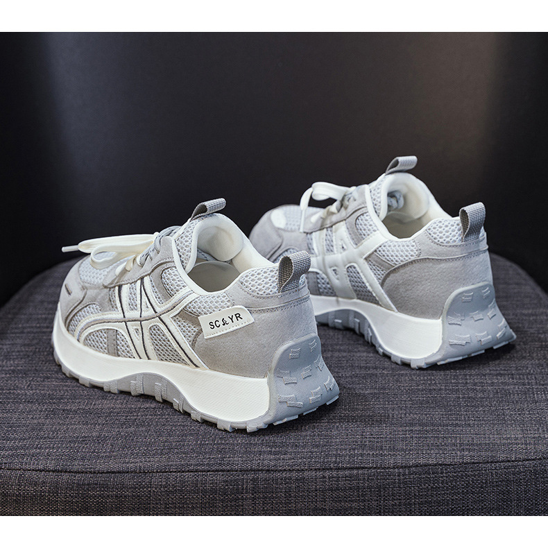 Giày sneaker nữ đế dày phong cách Đức Huấn (German Trainer) mùa xuân 2026, đế bánh mì ôm eo, phối màu trẻ trung — Be 5025, Xám 5025, Vàng 5025 chi tiết 23