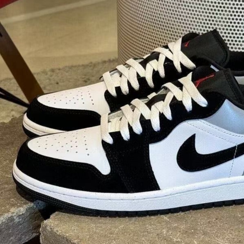 Putian pure original AJ1 sneakers for men and women, low-top black, white, gray, AJ smoke gray, black toe, Paris style, student casual sports shoes