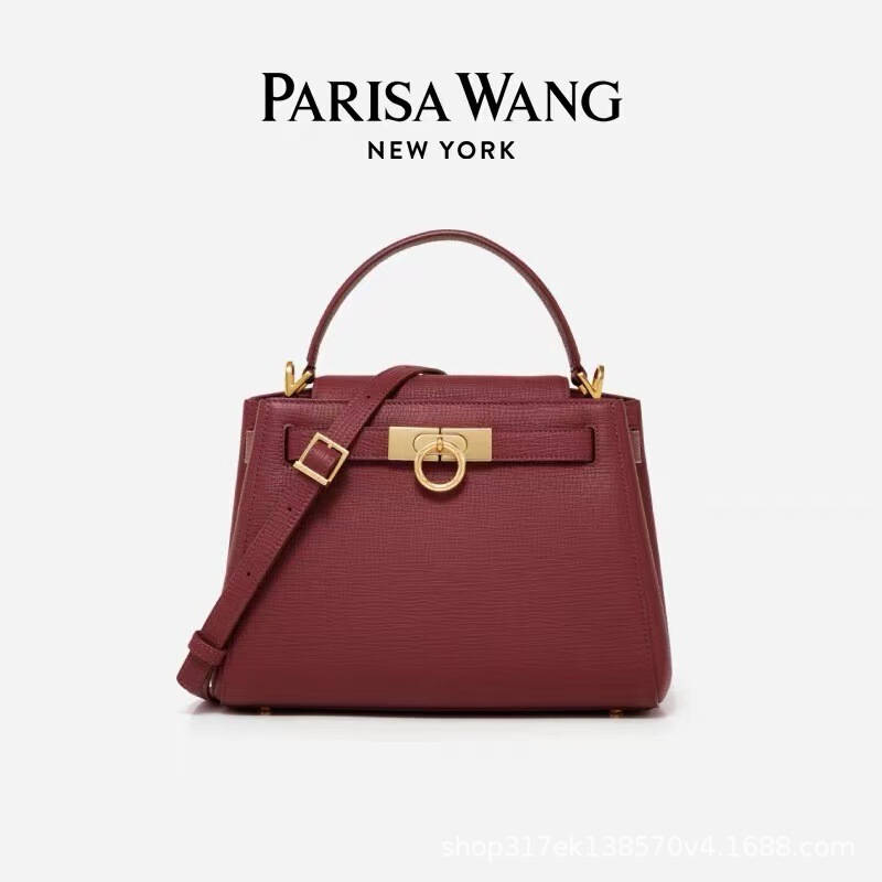 2025 New Parisa Wang Genuine Leather Bag Women's Madison Madison Handbag Crossbody Bag Commuting Bag