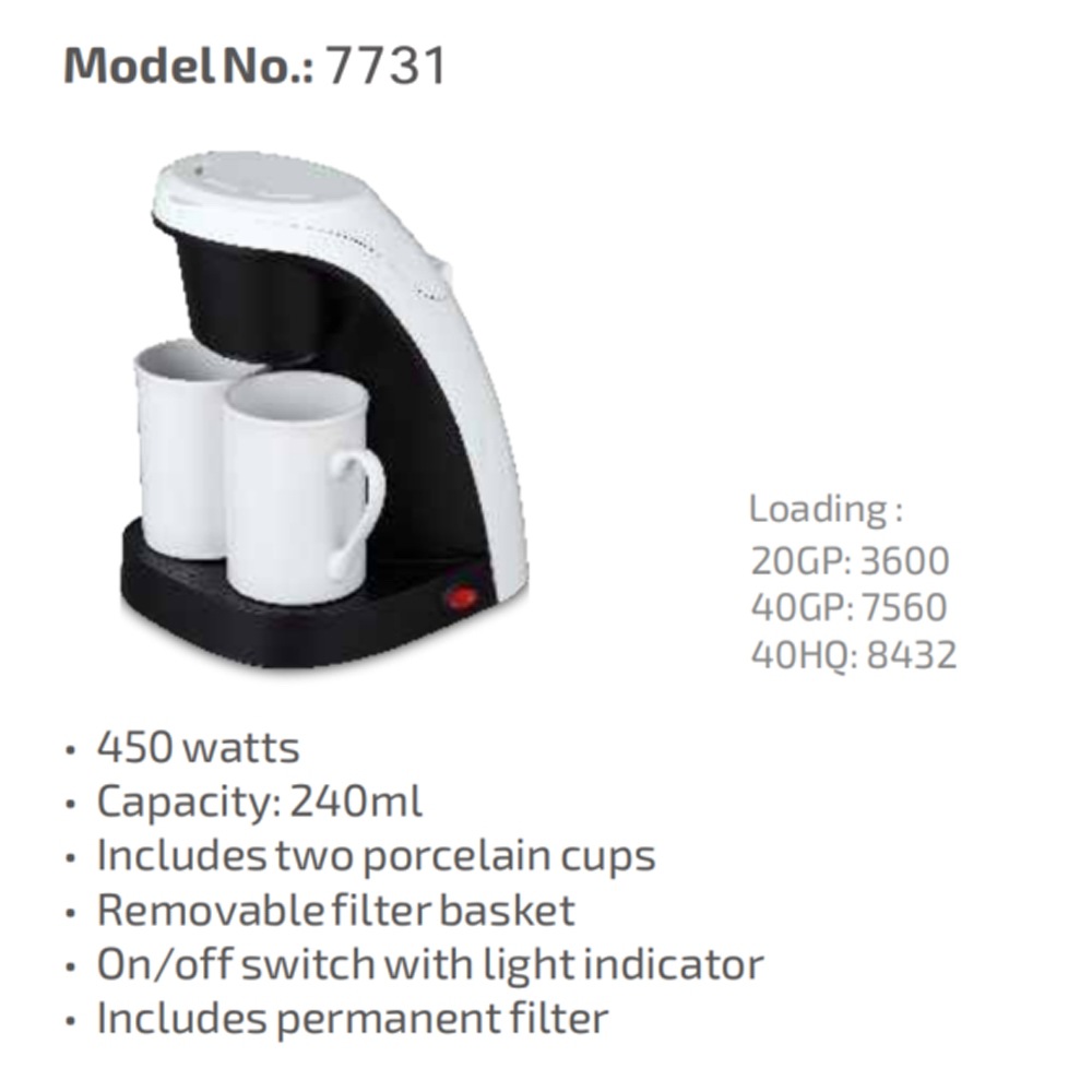 240ml 450W pequeña cafetera de goteo doméstica automática americana mini cafetera de cocción de café conveniente filtración