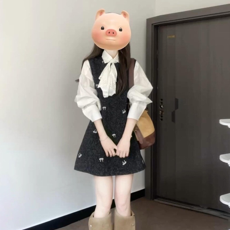 2025新款miu系千金风穿搭背心连衣裙子女 秋夏季衬衫内搭套装短裙|undefined