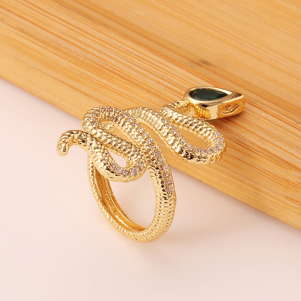 New Women's Snake Exaggerated Geometric Copper Tail Ring display picture 3