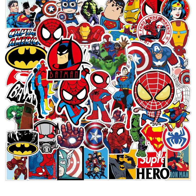 DC, (оптом), герои, наклейка мультяшная, гитара, ноутбук, Marvel, граффити