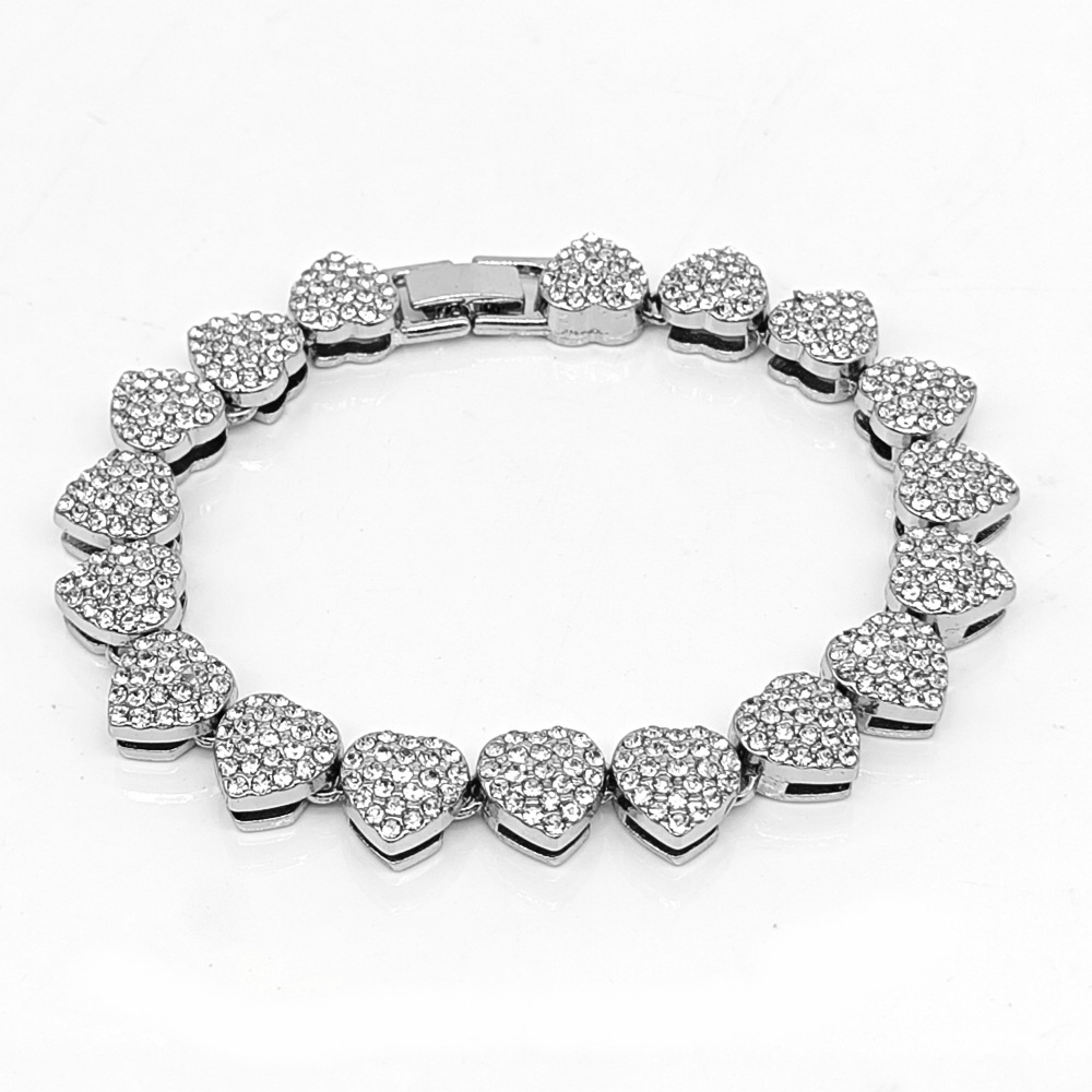 Hip-hop Heart Shape Rhinestones Alloy Wholesale Necklace display picture 10