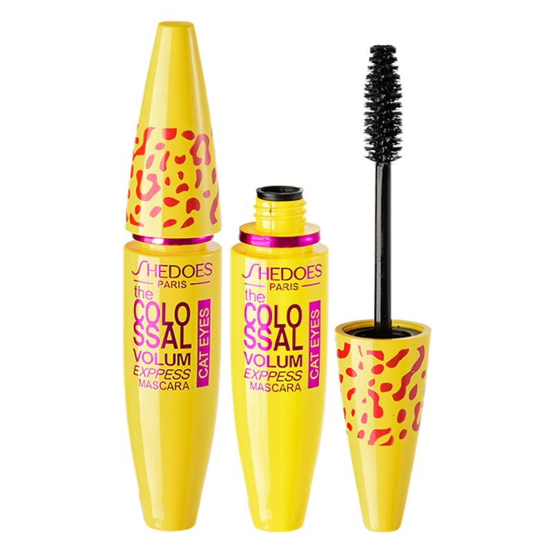 Shedoes tubo de plátano amarillo estampado de leopardo largo y grueso rímel tridimensional en línea recomendar ventas directas de fábrica