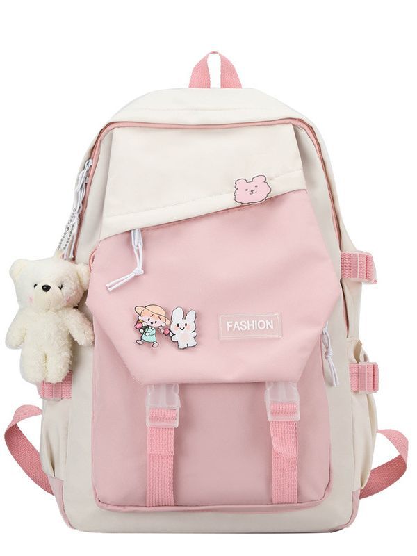 Colores contrastantes universales estudiantes japoneses mochila escolar de gran capacidad universitaria mochila de ocio de viento herramientas mochila de hombro al por mayor