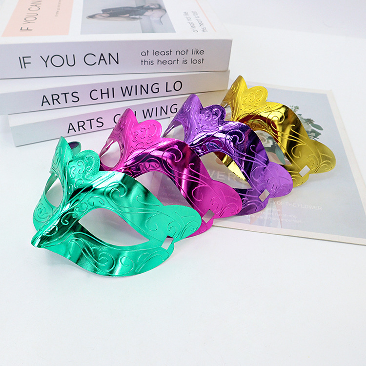 Nuevo carnaval transfronterizo máscara de galvanoplastia de alta gama mascarada accesorios de fiesta máscara retro máscara reflectante
