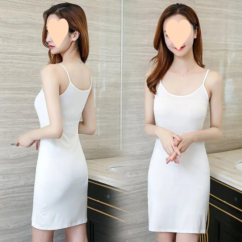 White Camisole Skirt for Women's Summer Outer Wear 2025 New Black Mid-Length Slim Fit Versatile Inner Layering Petticoat