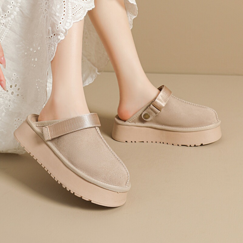 Thick-Soled Half-Slippers for Outdoor Wear, 2026 Spring and Autumn New Versatile Casual Fashion Comfortable Dual-Wear Slippers for Women, Closed-Toe Half-Slippers