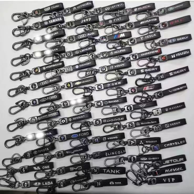 Cross-Border Popular Zinc Alloy Car Keychain with Customizable Patterns and Text, Keychain Pendant, Wholesale from Manufacturer