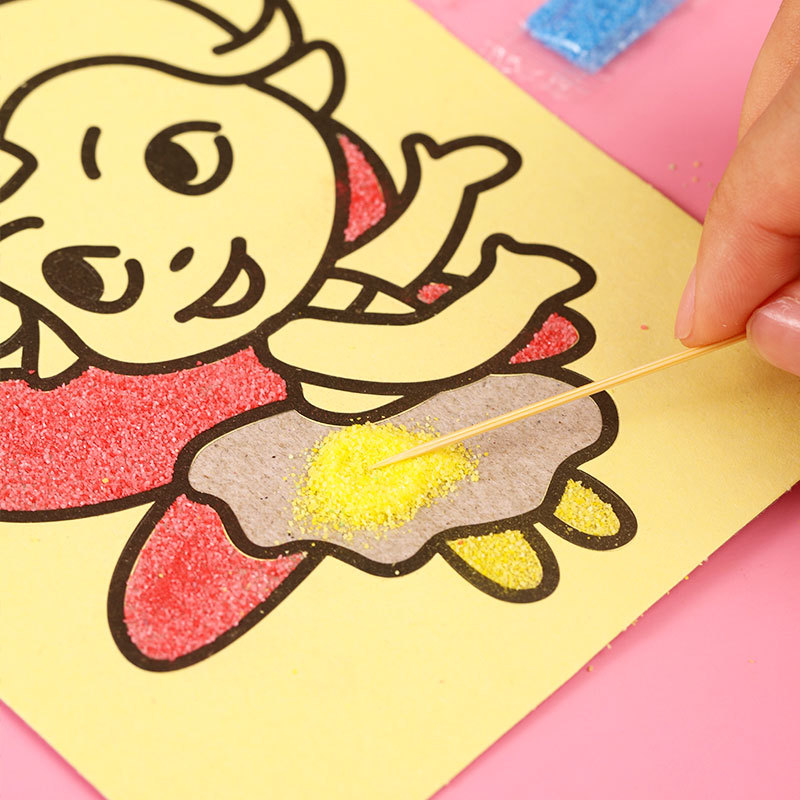 Sand painting graffiti set DIY educational interactive children's toy sand art wholesale kindergarten baby handmade craft