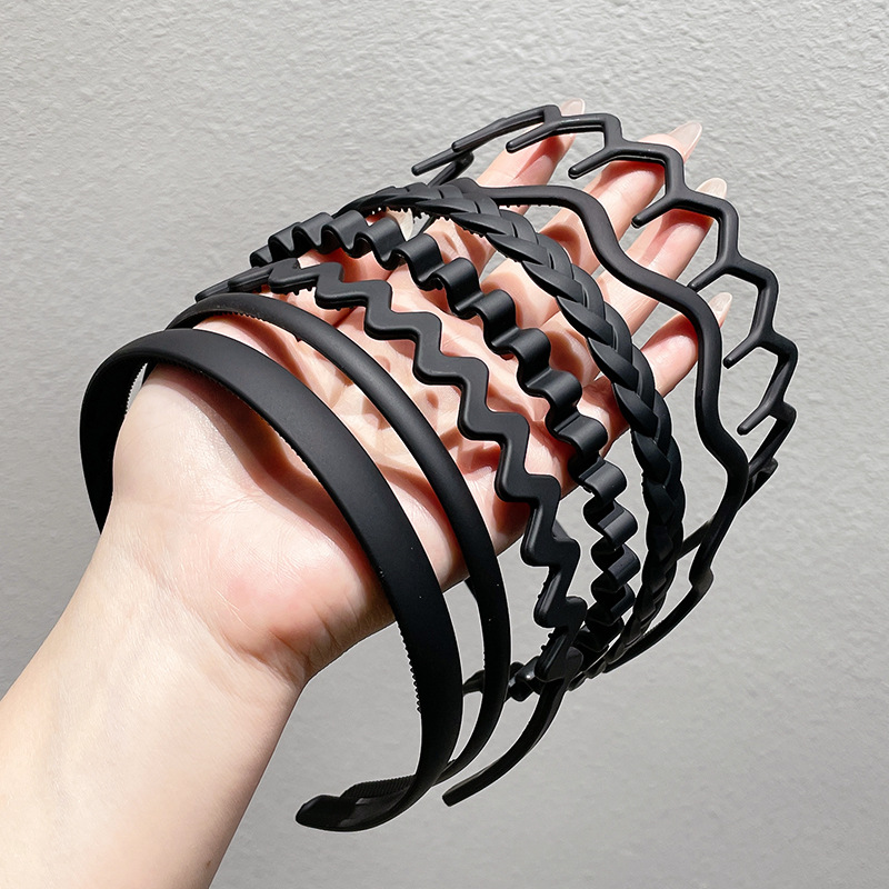 Black simple ondulado cabello de mujer lavado anti-deslizante prensado cabello de alta sensación de cabello invisible broche de cabello toque de cabello