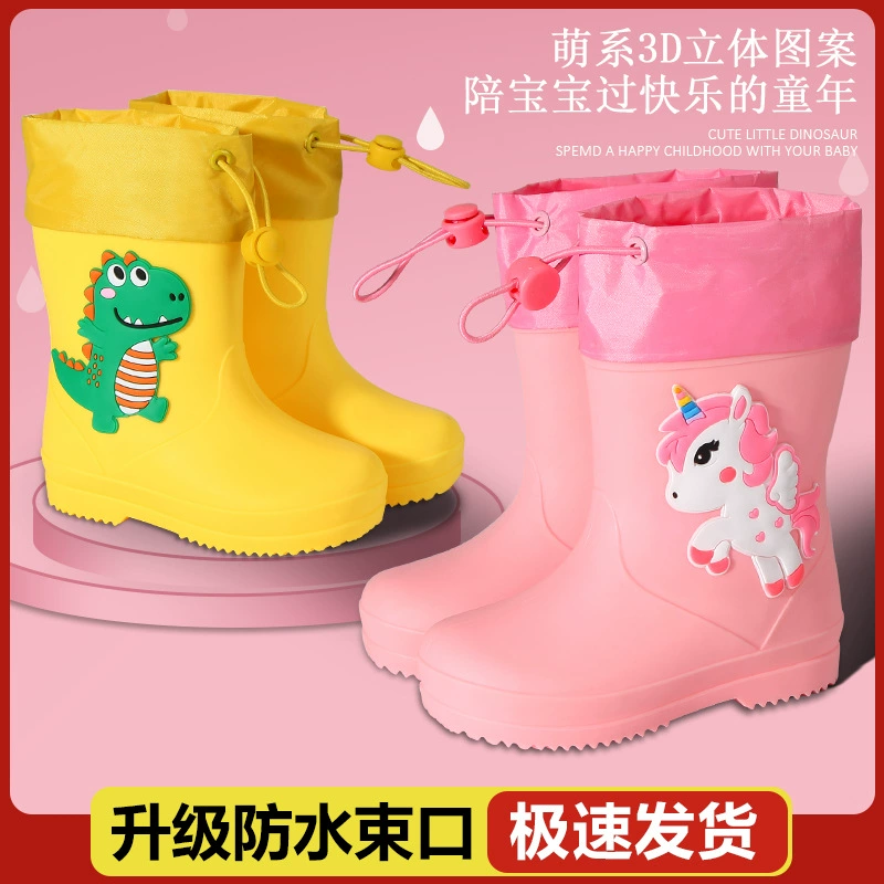 Детские резиновые сапоги, Мультяшные милые мальчики и девочки, Детская верхняя одежда, непромокаемые резиновые сапоги, галоши, Детская нескользящая резиновая обувь