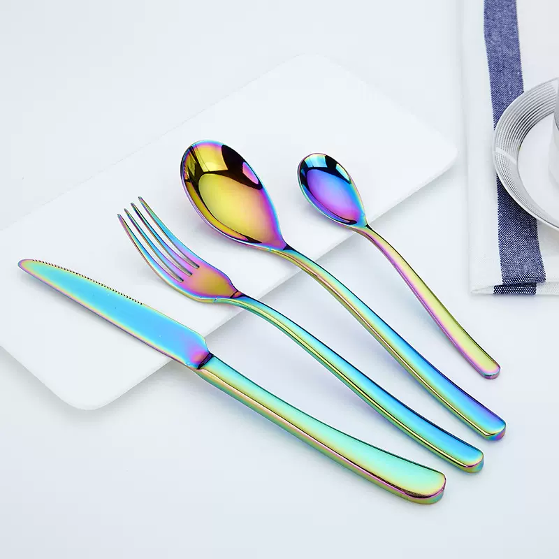 Mirror西餐刀叉勺茶勺套装家用不锈钢欧式切牛排刀叉勺三件套