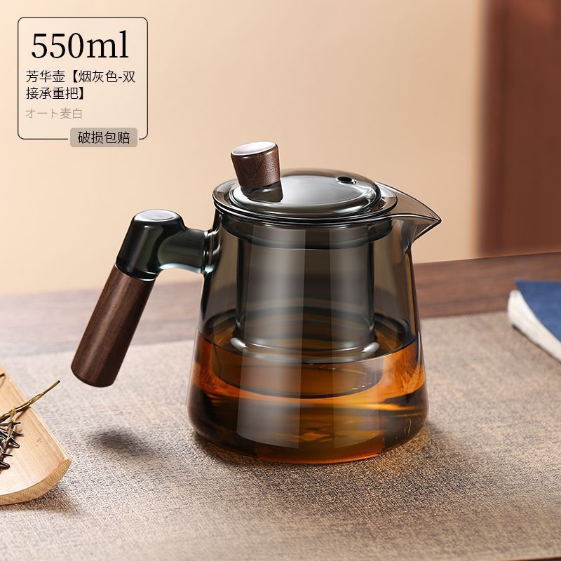高颜值加厚花茶壶木把耐高温家用玻璃大容量冲泡茶壶功夫包邮批发|undefined