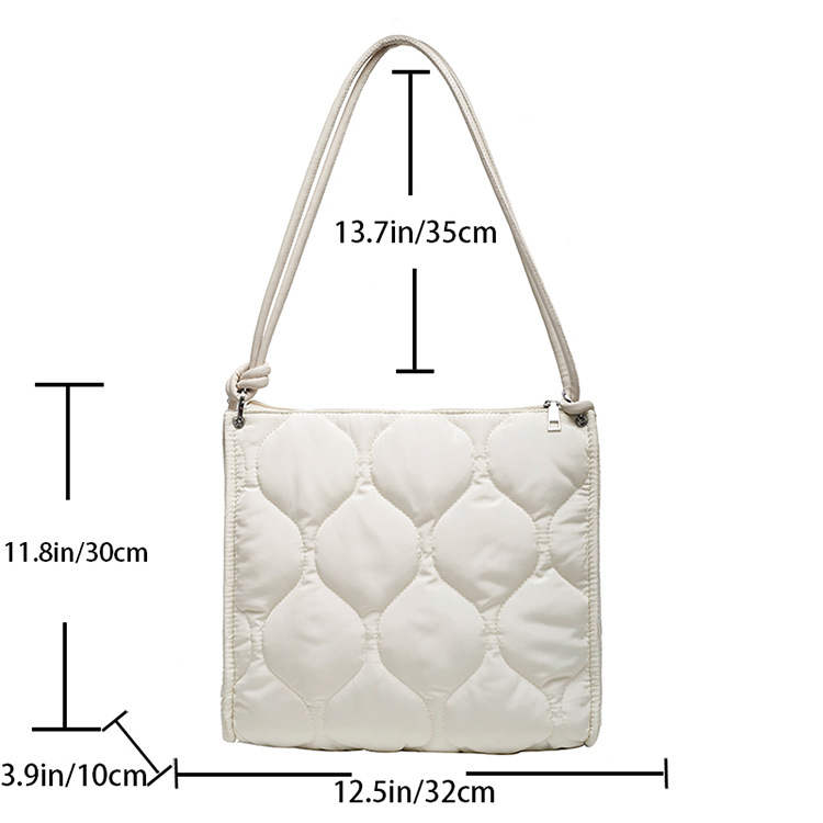 Women's Large Autumn&winter Nylon Lingge Fashion Square Zipper Tote Bag display picture 3