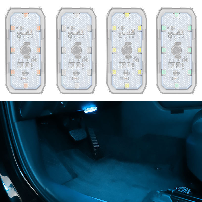 Qìchē Car Interior Reading Light, LED Dome Light, USB Rechargeable (Roof Light) - white-8-led-beads