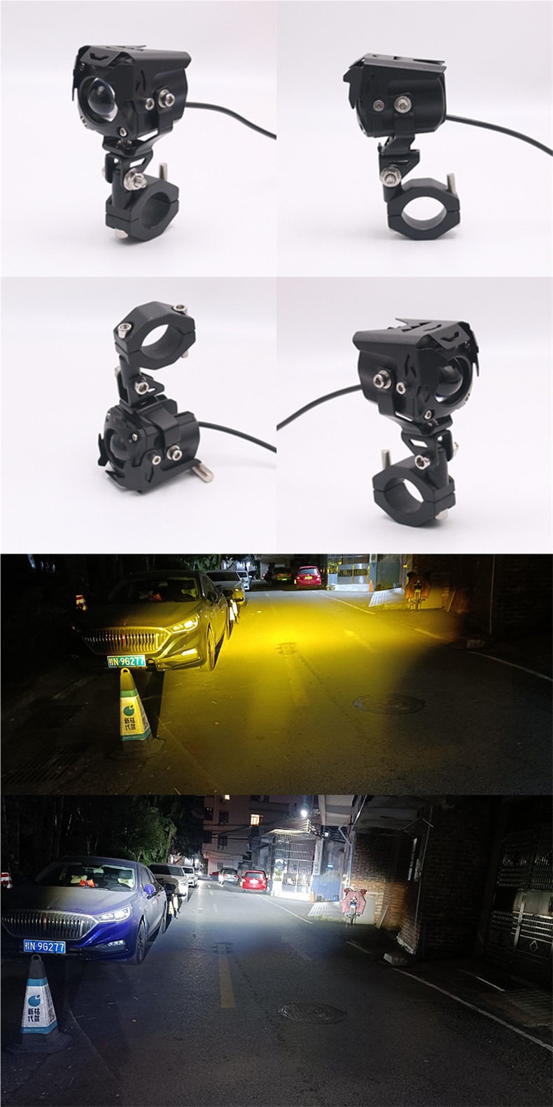 Motorcycle LED Spotlight, External High/Low Beam 12V-72V