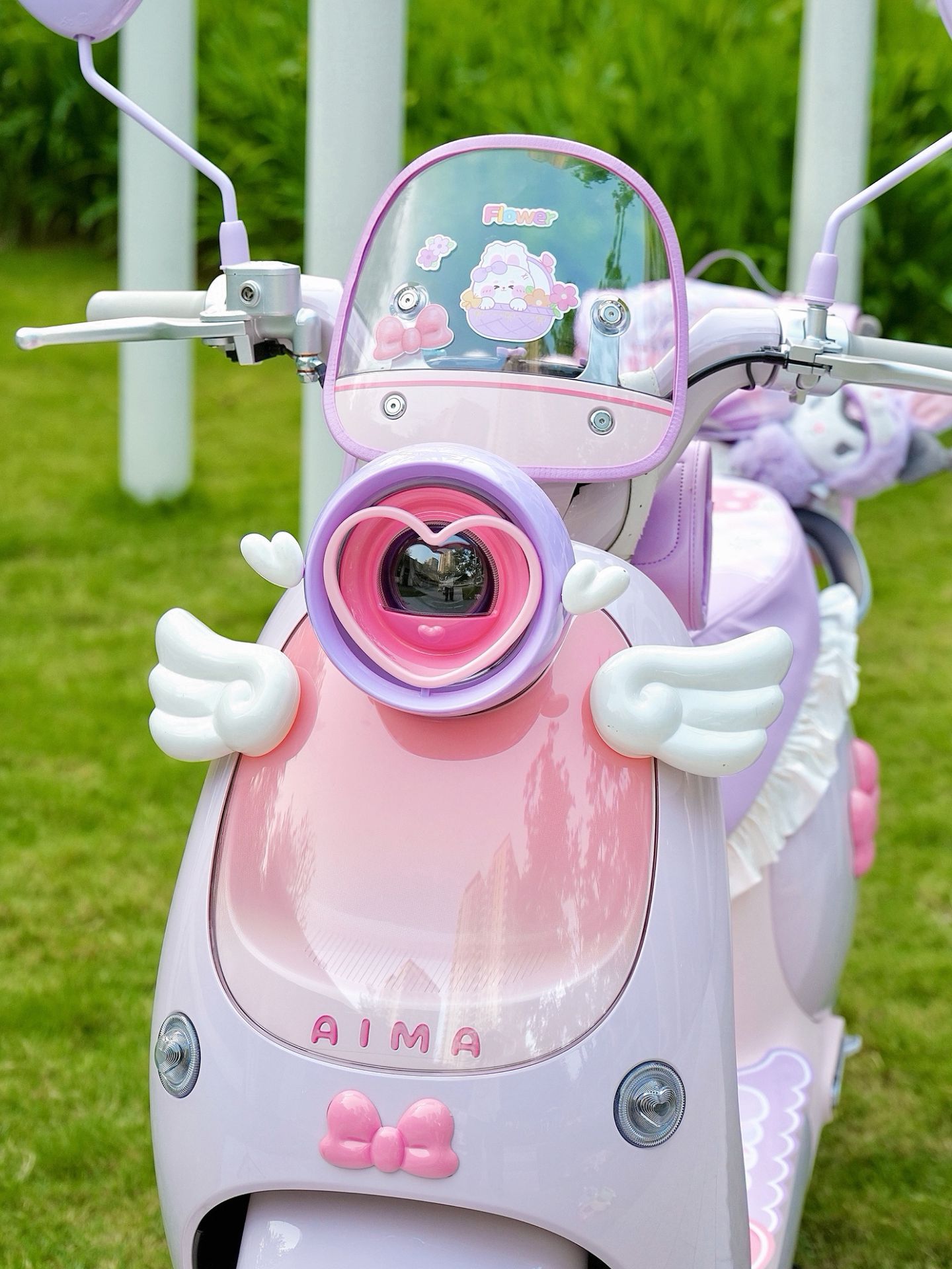 Suitable for Aima Lumi Metaverse Play Cute Headlight Cover Accessories Creative Modified Electric Scooter Hollow Headlight Shell