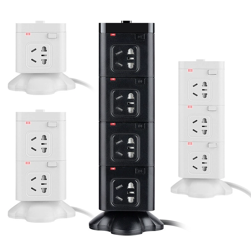 Multifunctional vertical socket Rubik's Cube Tower Bands USB Charging Injection Converter Multi -Pore Pass Long Line Plug
