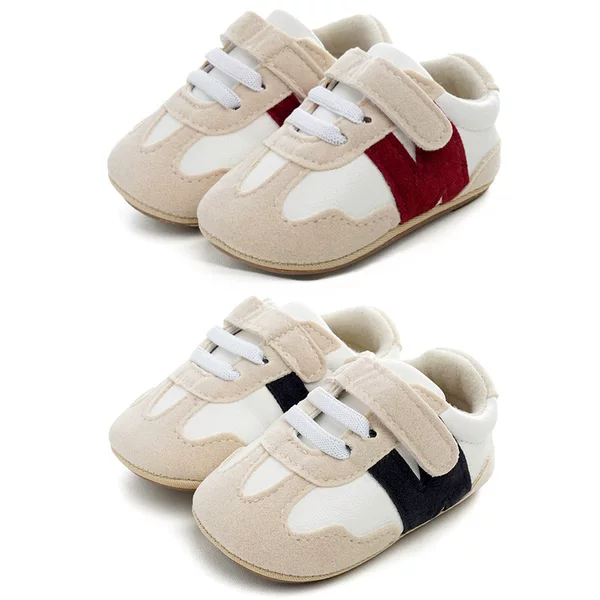 0-1 Baby Sports Shoes Spring & Fall New N-Shaped Toddler Shoes Baby One Year Old Soft Sole Breathable Casual White Shoes Non-Slip
