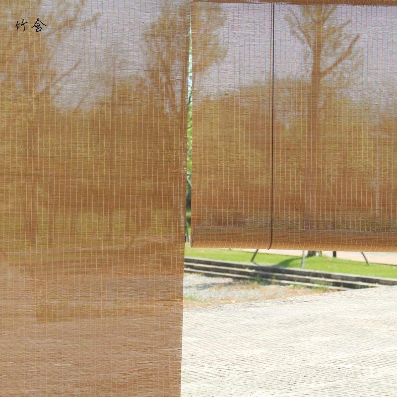 Factory Wholesale New Chinese Bamboo Curtain Roll Office Curtain Home Balcony Sunshade Door Curtain Tea Room Partition Curtain