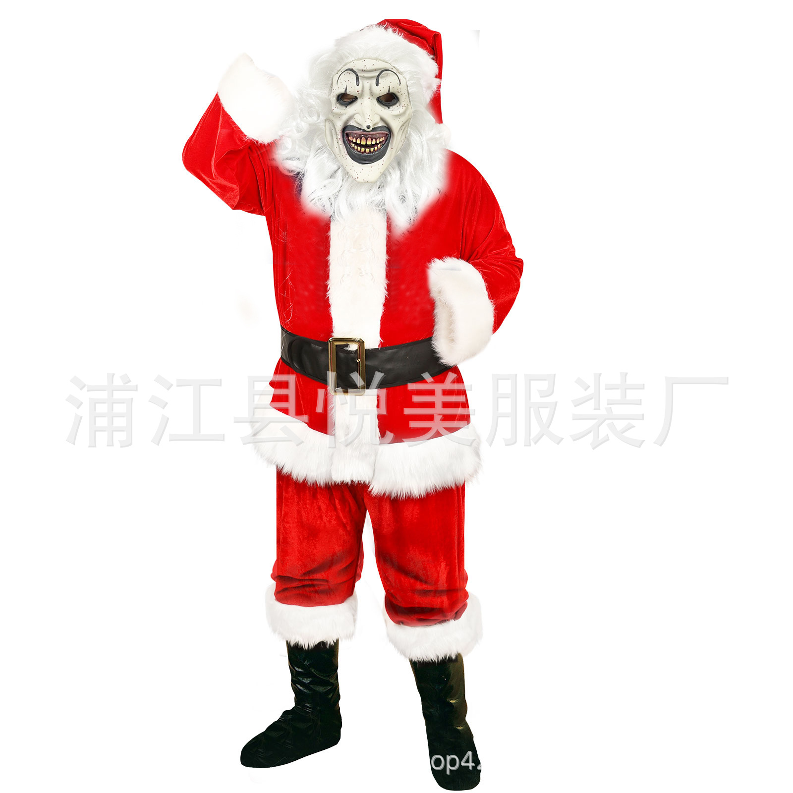 Halloween Soul Eater Clown 3 Mask Costume Head Cover Blood Face Black and White Clown Cosplay Horror Clown Costume