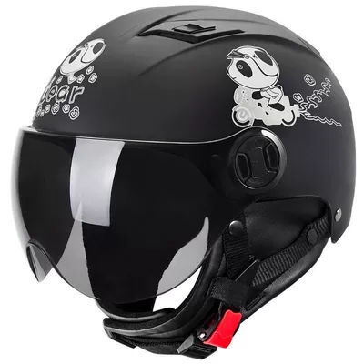 L5U battery electric motorcycle helmet | Motosiklet kaskı (dəbilqə) - matt-black-bear-four-seasons-model-one-size-fits-all