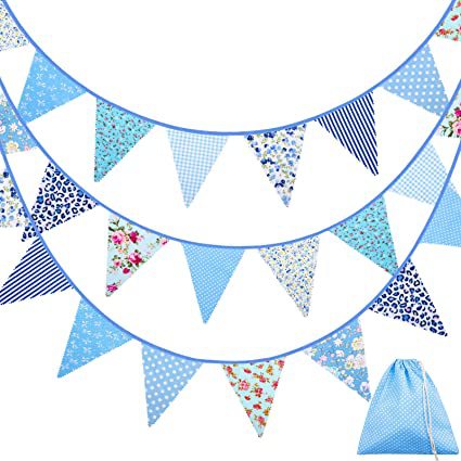 Nueva Bandera de triángulo de algodón decoración de fiesta de cumpleaños papel colorido bandera del Día de los niños Bandera de algodón bandera colgante bandera del jardín