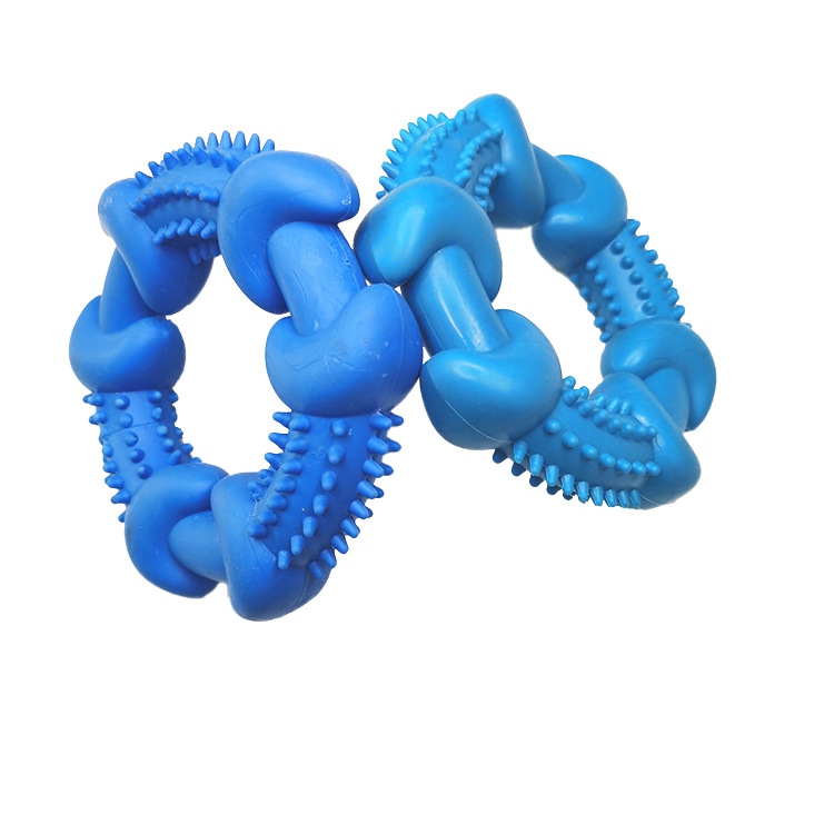Fábrica al por mayor mascota TPR mordedura resistente juguete hueso sólido espina anillo perro diente limpieza molar juguete redondo