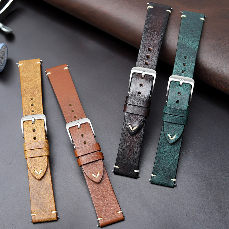 Suitable for Huawei Watch Gt5 Strap Watchgt5 Retro Crazy Horse Leather Quick Release Gt4 Women's Gt5 Men's and Women's New Style