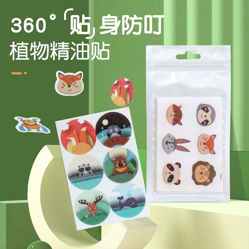 Летние детские нетканые растительные наклейки с героями мультфильмов, наклейки с эфирным маслом, наклейки для кемпинга на открытом воздухе, наклейки против укусов