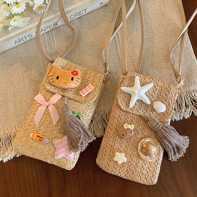 Starfish Shell Vacation-Style Mobile Phone Bag~Hand-Woven Seaside Crossbody Bag, Walking Neck Bag, Storage Bag for Women Starfish Shell Vacation-Style Mobile Phone Bag~Hand-Woven Seaside Crossbody Bag, Walking Neck Bag, Storage Bag for Women
