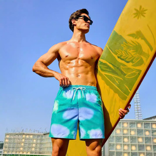 Factory direct wholesale men's loose beach breathable sports shorts 2024 hot sale 3D digital printing