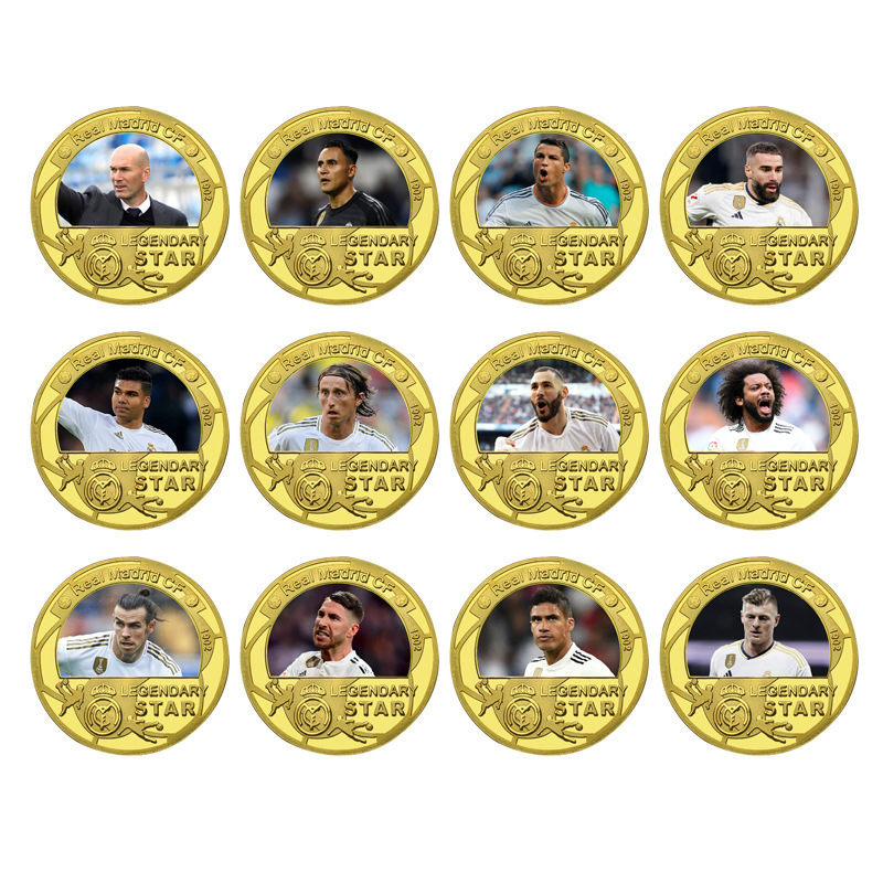 Real Madrid Galaxy Battleship Ronaldo Commemorative Coins and Medals Peripheral Gifts for Football Enthusiasts