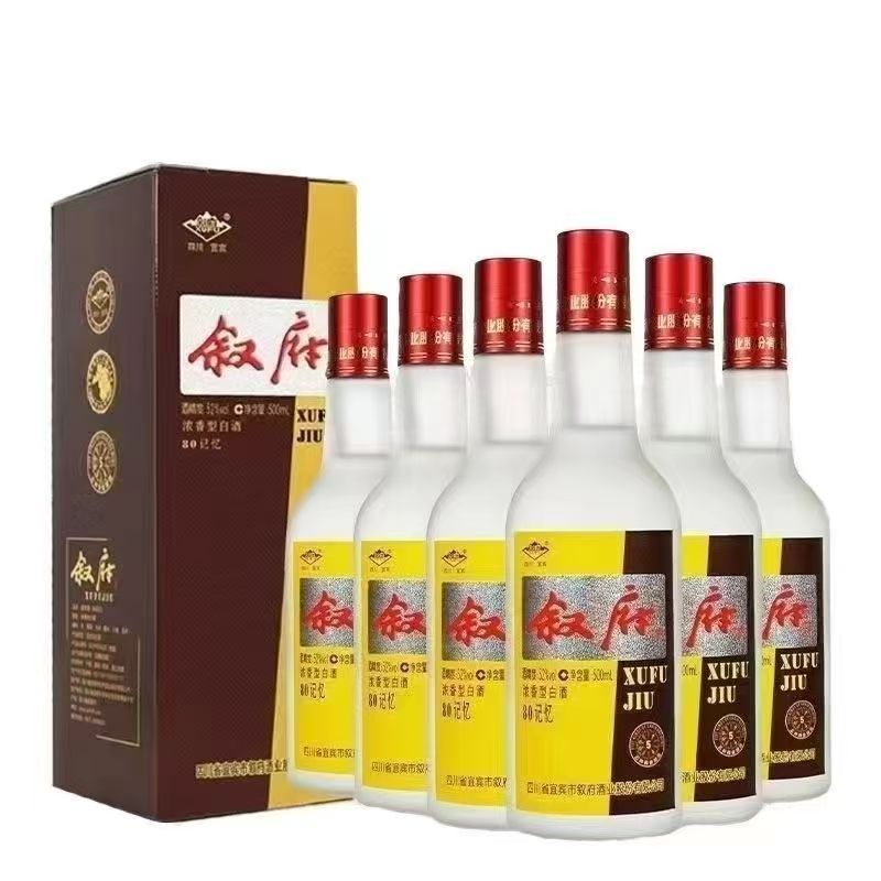 Xufu 80 メモリー 52% 五穀濃い味酒 500ml*6 本、純粋な穀物醸造酒の箱全体|undefined