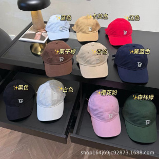 High-Quality Korean Trendy Brand Letter Hats in Stock, Classic Men's and Women's Couple Style Embroidered Baseball Caps, Versatile Sun Hats