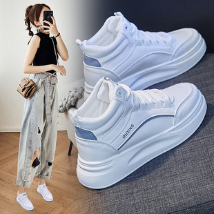 2025 Spring New Ins K-Style Thick-Soled High-Top White Shoes for Women Trbottomy Student Running Casual Sneakers for Women Sh888