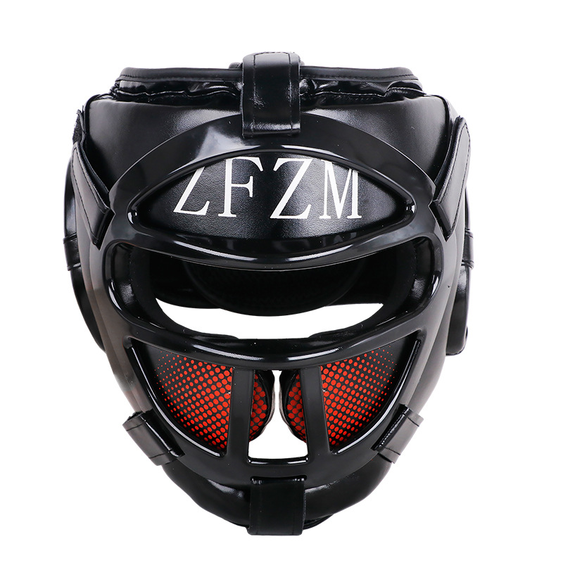Protector de cabeza de taekwondo de Sanda, ejercicio de ejercicio, protector de cuello, protector de ojos, protector de nariz, protector de boca y boca