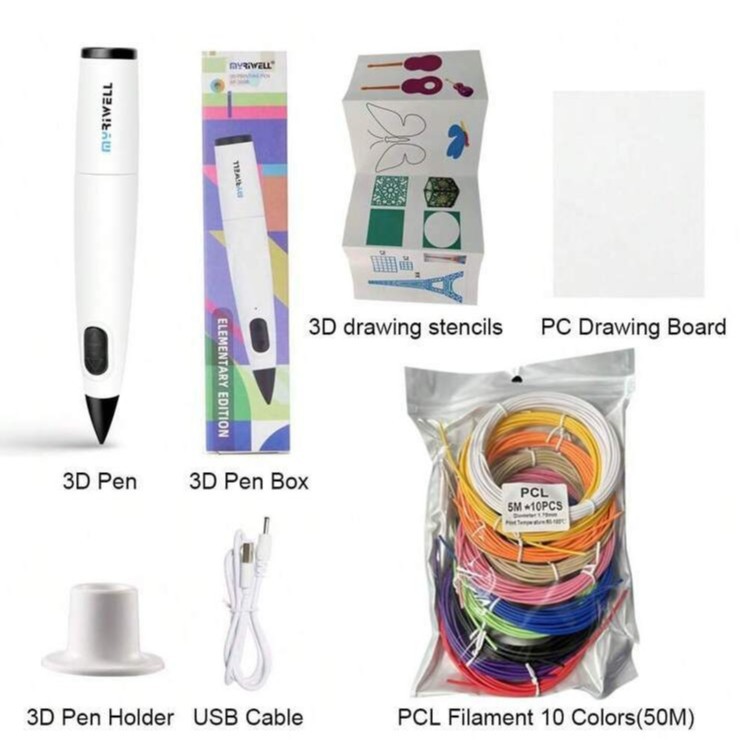 Myriwell Mai Rui RP-300B lápiz mágico Ma Liang lápiz de impresión 3D TEMU 3d pen pincel de graffiti multifuncional