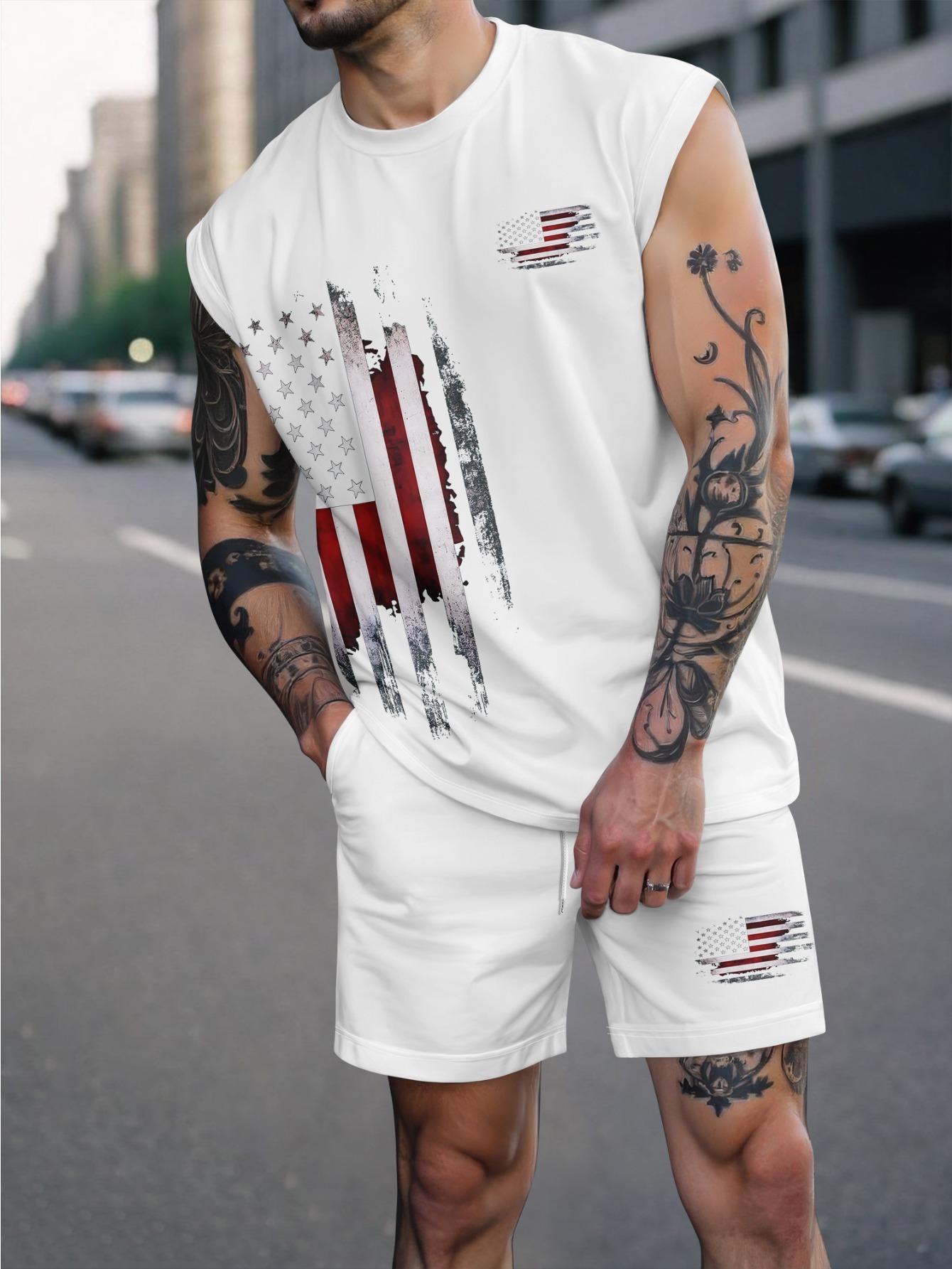 Men's Vest Set Skin Friendly Cool Summer Not Stuffy Or Sweaty Clothing_viptrois.com