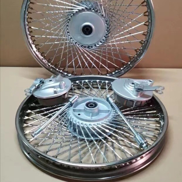 Flying Eagle Motorcycle Eagle Win100 Wheel Hub Steel Ring Encrypted Bold 72 Steel Wire Spokes Front and Rear Wheel Hub Assembly