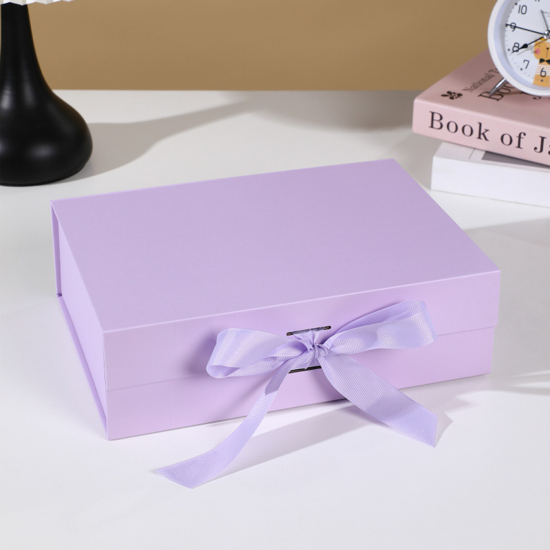 Caja plegable de cinta de Navidad, caja de regalo de color sólido, hermosa caja de regalo de cosméticos, caja de regalo de dulces de alta calidad