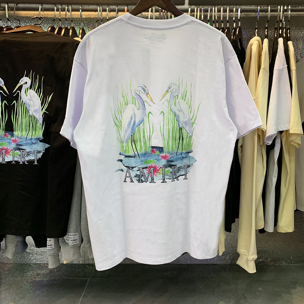 Amiri T-shirt Heron Pond Print White