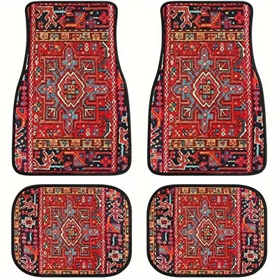 Cross-Border Amazon American Crystal Velvet Car Decorative Floor Mats 4-Piece Set Easy to Care For, Stain-Resistant and Wear-Resistant Universal Floor Mats