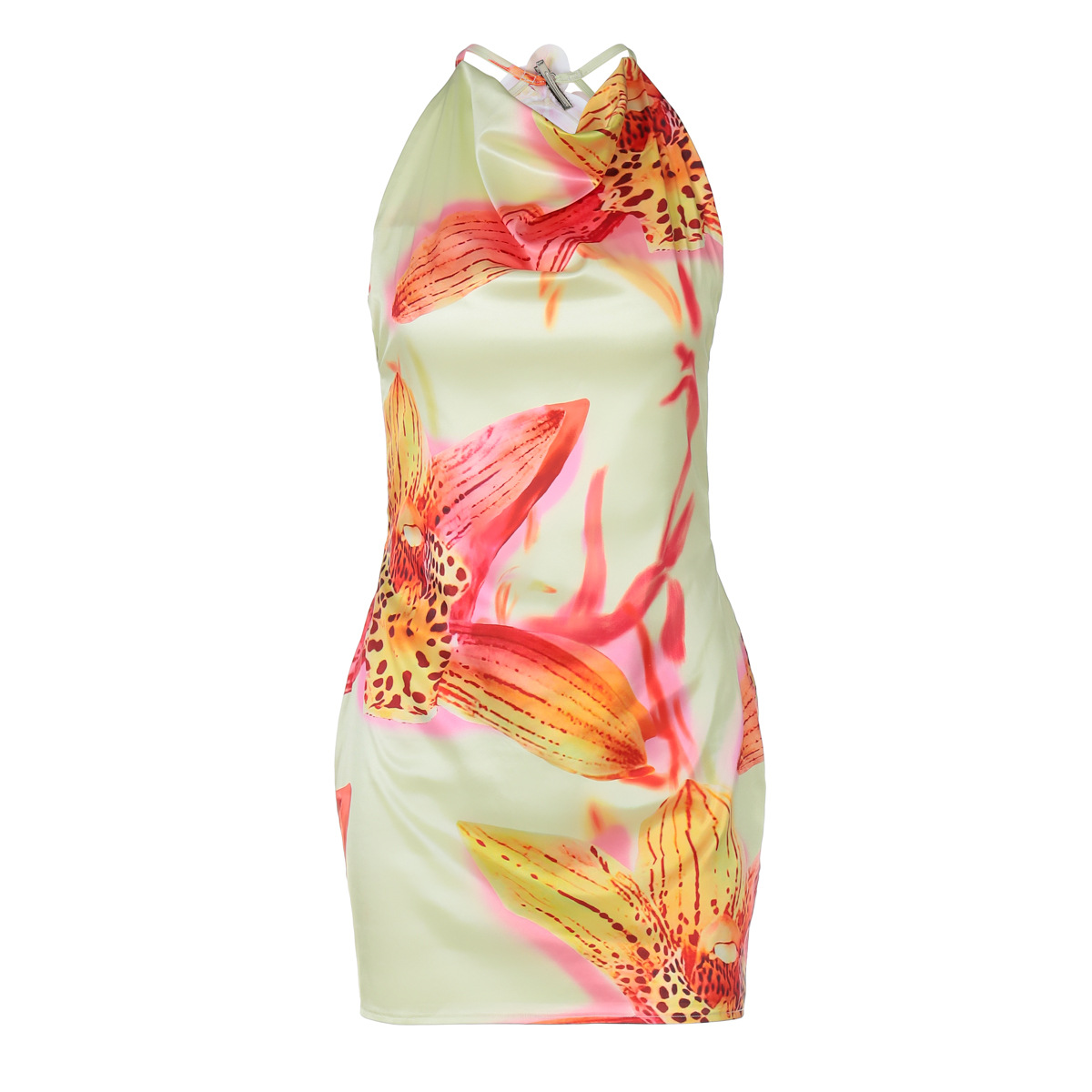 Damenbekleidung, Neckholder-Bandeau-Top mit bunten Prints, Sommerurlaubs-Style, sexy Mädchenmode, europäisch-amerikanisch_voghion.com