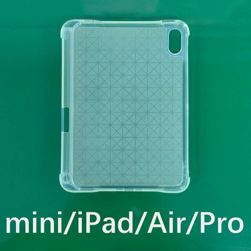 Suitable for iPad Protective Case, Soft Rubber Matte Transparent Pro Tablet Air Apple Mini Material Airbag Back Sticker with Pen Slot
