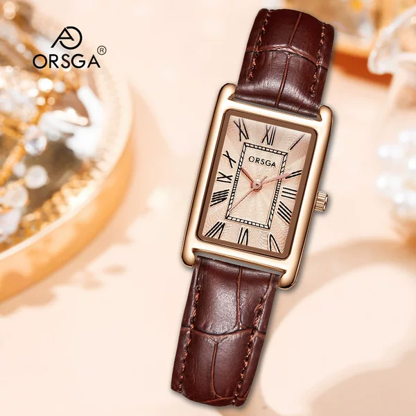 ORSGA Fashion Watch Women's Small Square Women's Ins Korean-style Roman Business Factory Cross-border Live Quartz Watch
