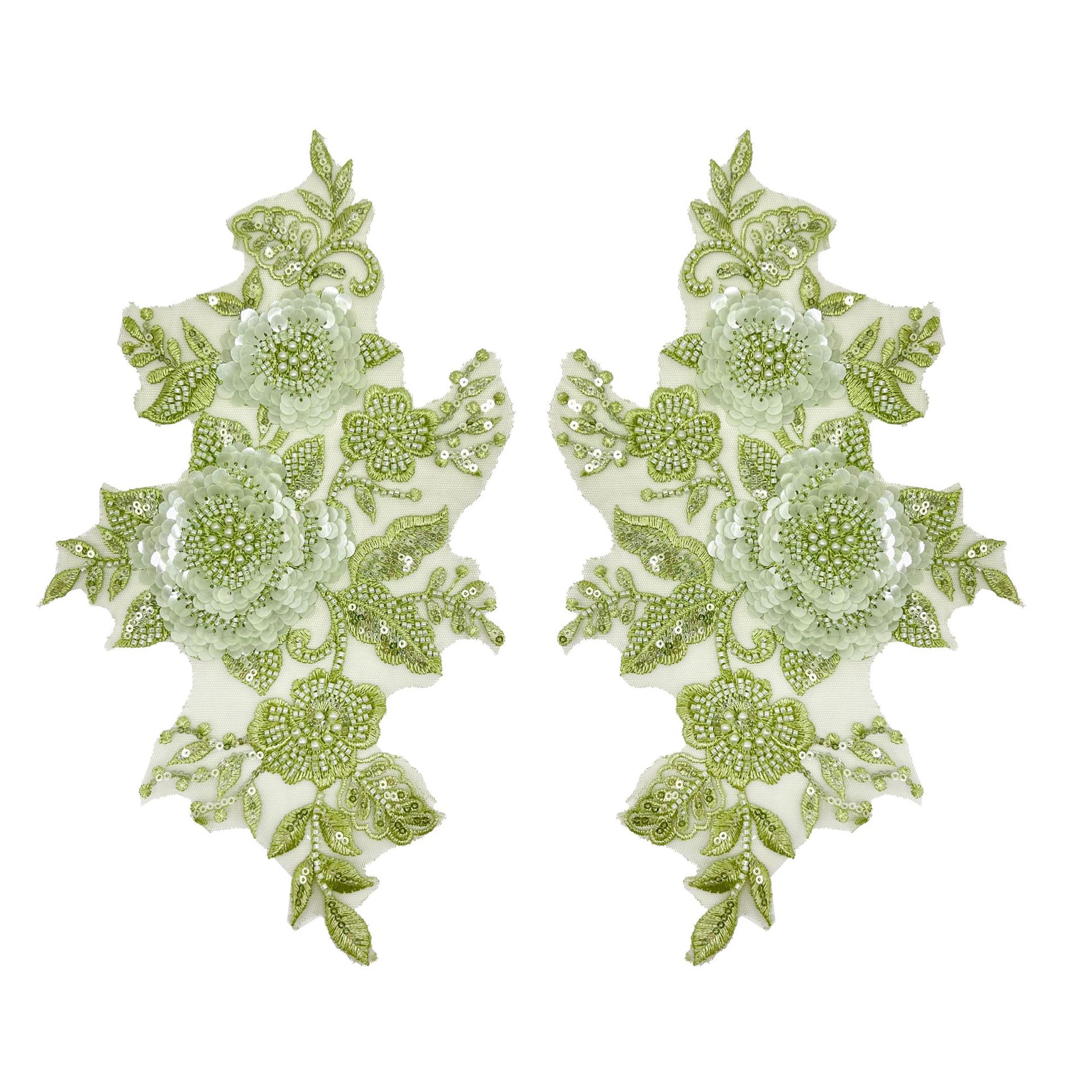 Perlas blancas de poliéster encaje estereoscópico cuentas de pecho encaje hueco de ropa china accesorios de abrigo decalques púrpura image 10