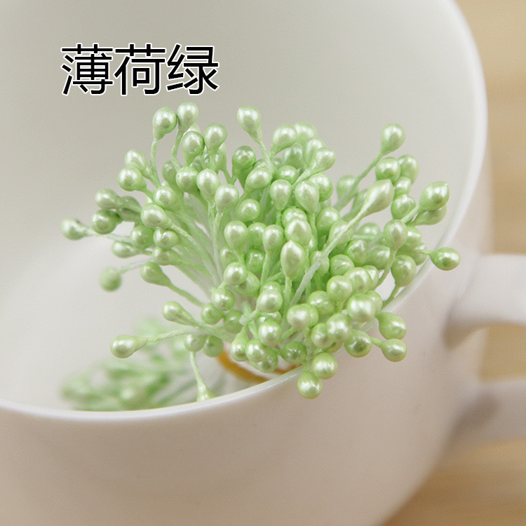 55mmの長さのdiyは花の芯の真珠の花の蕊をシミュレーションしてシフォンの花の補助材料の手作りのアクセサリの部品の材料を作ります。